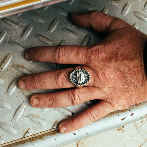 Anillo de camión Chevy de cuerpo cuadrado / Plata esterlina / Etsy México