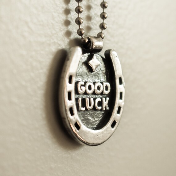 Good Luck Horseshoe Pendant Horseshoe Necklace Goodluck Etsy