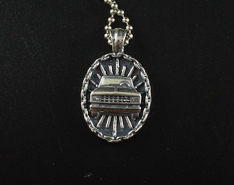 Ford Ranger Necklace | 80s Ford Charm | Ford Jewelry | Chain Border Truck Necklace | Sterling Silver Truck Jewelry