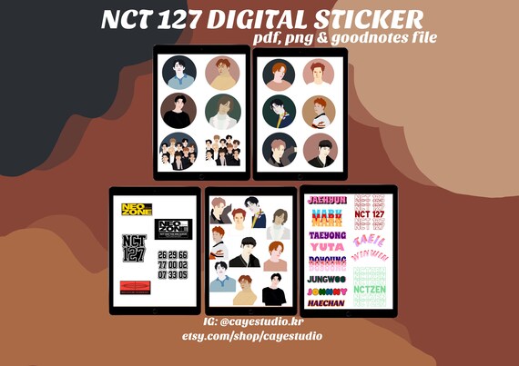 nct 127 printable sticker set of 5 instant download etsy denmark