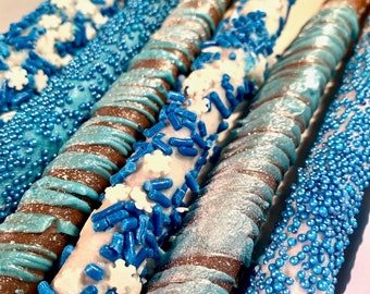 Bâtonnets de bretzels enrobés de chocolat gourmet • Choisissez votre chocolat • Boîte de 6 ou 12