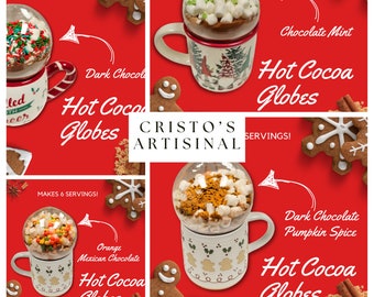 Hot Chocolate Ornament Gift Set: Gourmet Cocoa Globe & Mug