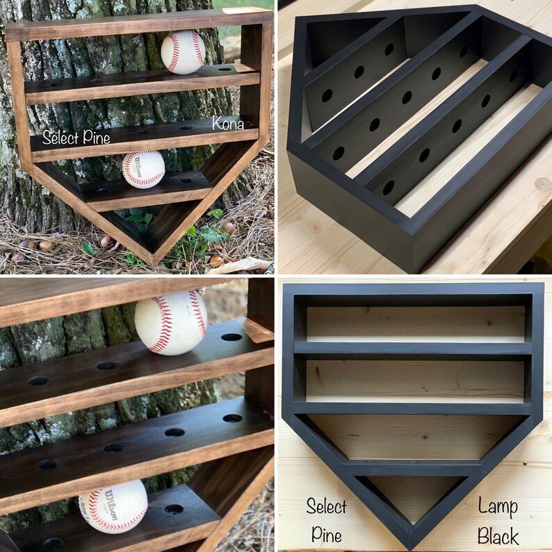 Home Plate Baseball Display Case Wall Shelf Etsy