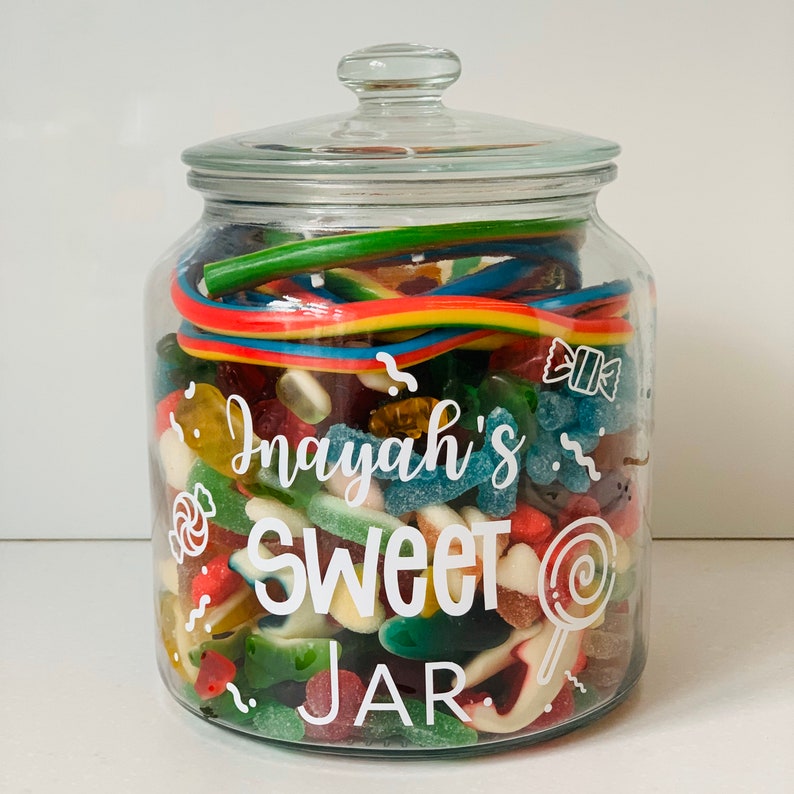 Personalised name Pic N Mix Sweet Jar 1.9L jar / Vinyl Etsy