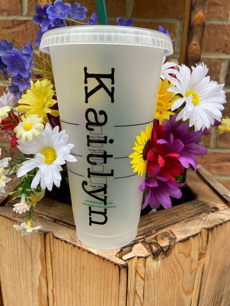 Personalized sunflower Starbucks cup