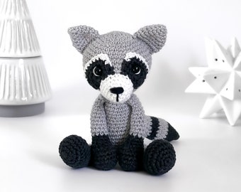 Patrón de mapache a crochet (PDF) - Patrón de mapache a crochet (amigurumi) - Patrón de mapache amigurumi - Animal de peluche a crochet (Reino Unido/EE. UU.)