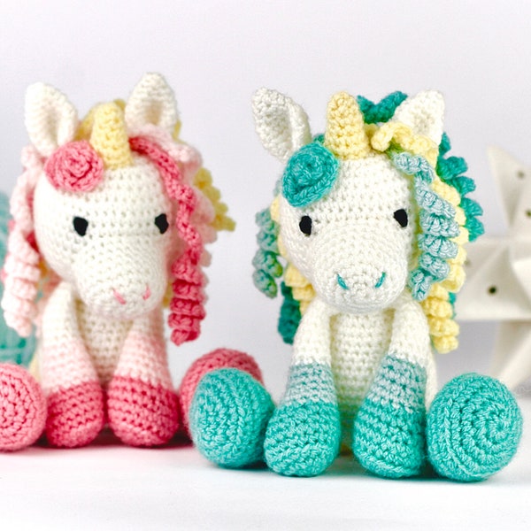 Unicorn Crochet Pattern PDF - Crochet Animal Pattern - Easy Crochet Unicorn Pattern - Crochet Stuffed Animal Amigurumi Unicorn Toy -UK/Au/US