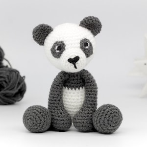 Patron panda au crochet PDF - Patron amigurumi panda facile au crochet - Patron panda amigurumi - Patron animal au crochet - Télécharger Royaume-Uni/États-Unis