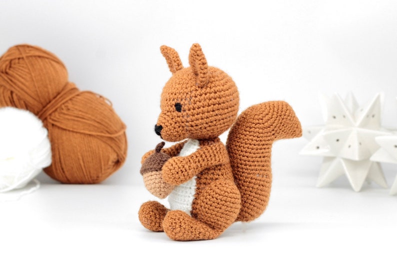 Red Squirrel Crochet Pattern PDF Easy Crochet Squirrel Amigurumi Pattern Amigurumi Squirrel Pattern Animal Crochet Animal Pattern UK/US image 4
