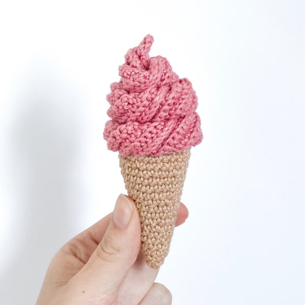 Ice Cream Crochet Pattern PDF - Crochet Ice Cream Amigurumi Ice Cream Pattern - Mr Whippy Swirl Crochet - Amigurumi Ice Cream Pattern - Eng