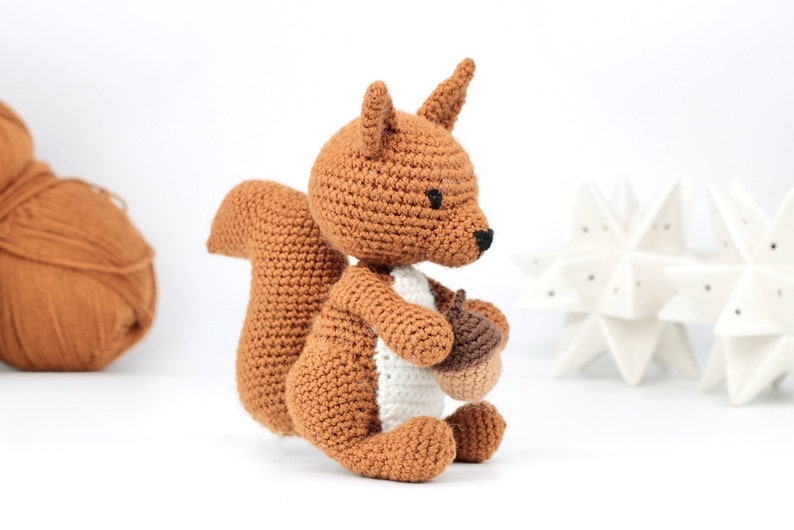 Red Squirrel Crochet Pattern PDF Easy Crochet Squirrel Amigurumi Pattern Amigurumi Squirrel Pattern Animal Crochet Animal Pattern UK/US image 2