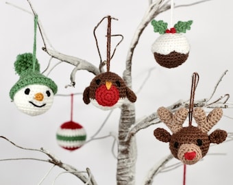 Christmas Bauble Crochet Patterns x4 PDF- Crochet Bauble Pattern- Amigurumi Bauble- Amigurumi Christmas Crochet Christmas Pattern UK/US