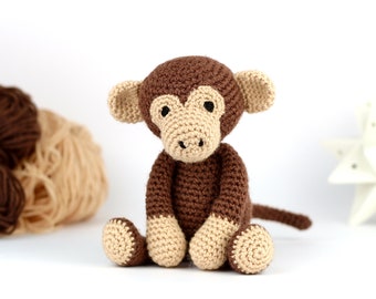 Monkey Crochet Pattern PDF - Easy Crochet Monkey Amigurumi Pattern - Amigurumi Monkey Pattern - Animal Crochet Animal Pattern - UK/Au/US