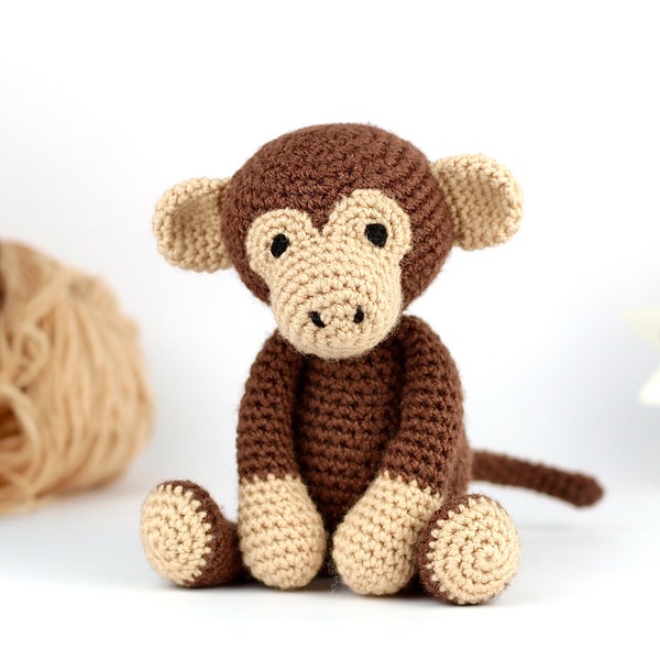 Singe Crochet Pattern PDF - Easy Crochet Monkey Amigurumi Pattern - Amigurumi Monkey Pattern - Animal Crochet Animal Pattern - UK/Au/US