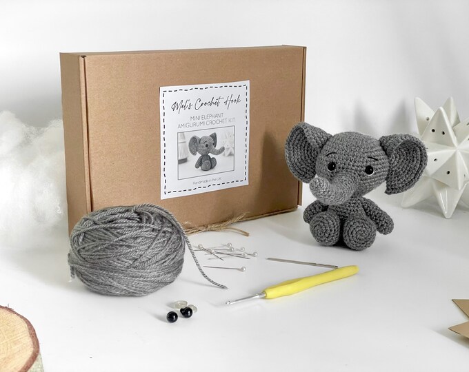Elephant Crochet Kit Crochet Elephant crochet Christmas Gift Amigurumi
