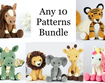 Crochet Patterns Bundle x10 PDF - Easy Crochet Animal Pattern - Amigurumi Animal Crochet Amigurumi Pattern - Softie Crochet Baby Crochet Toy