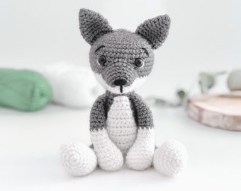 Wolf Crochet Pattern - Easy Crochet Wolf Amigurumi Pattern - Cute Wolf Amigurumi Wolf Pattern - Crochet Animal Pattern - UK/US