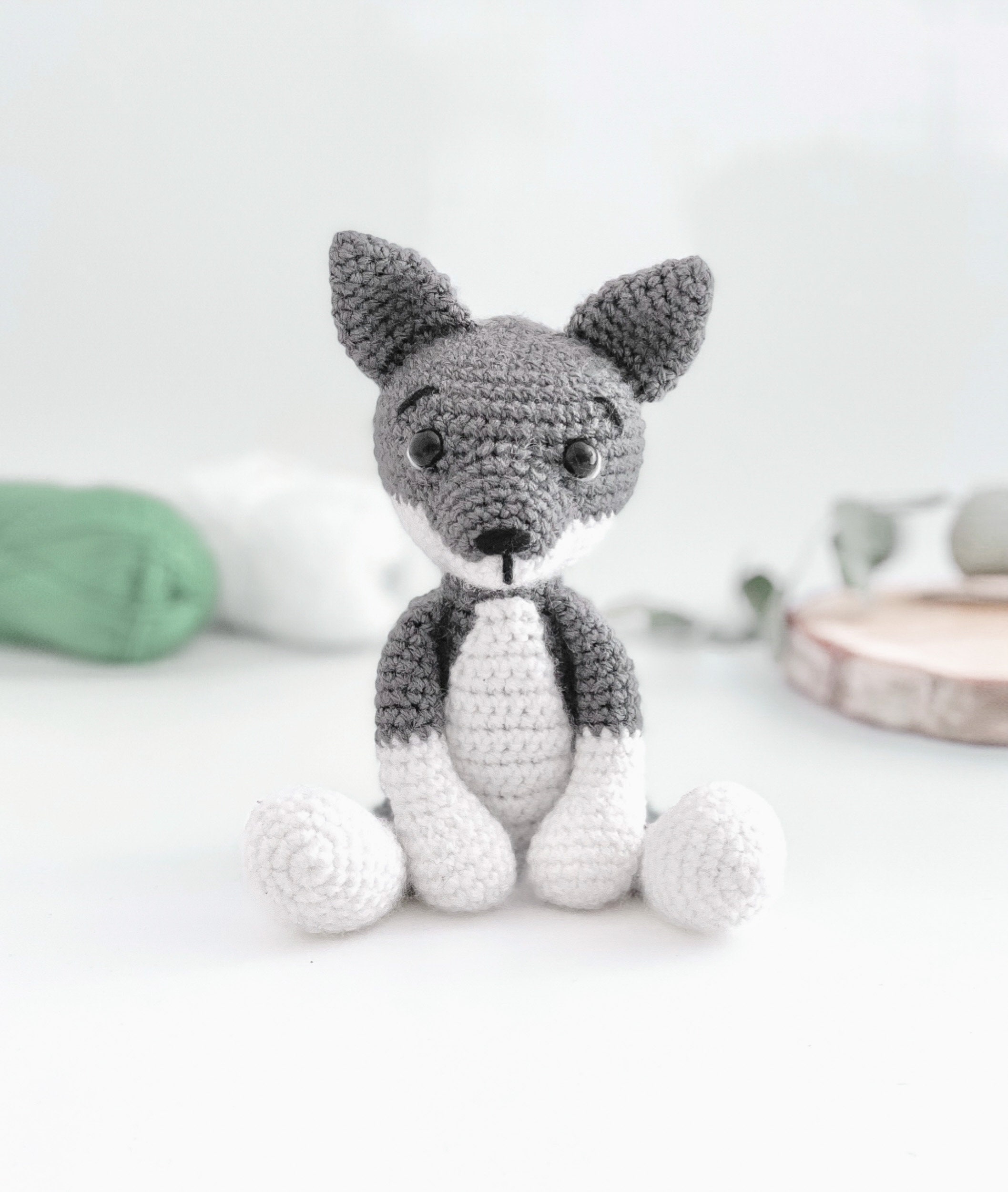 Wolf Crochet Pattern - Easy Crochet Wolf Amigurumi Pattern - Cute Wolf Amigurumi Wolf Pattern - Crochet Animal Pattern - UK/US