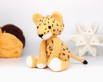 Patrón de Ganchillo de Leopardo PDF - Patrón de Amigurumi de Leopardo de Ganchillo - Patrón de Jaguar de Ganchillo de Guepardo de Ganchillo - Patrón de Leopardo Amigurumi - Reino Unido/EE.UU.