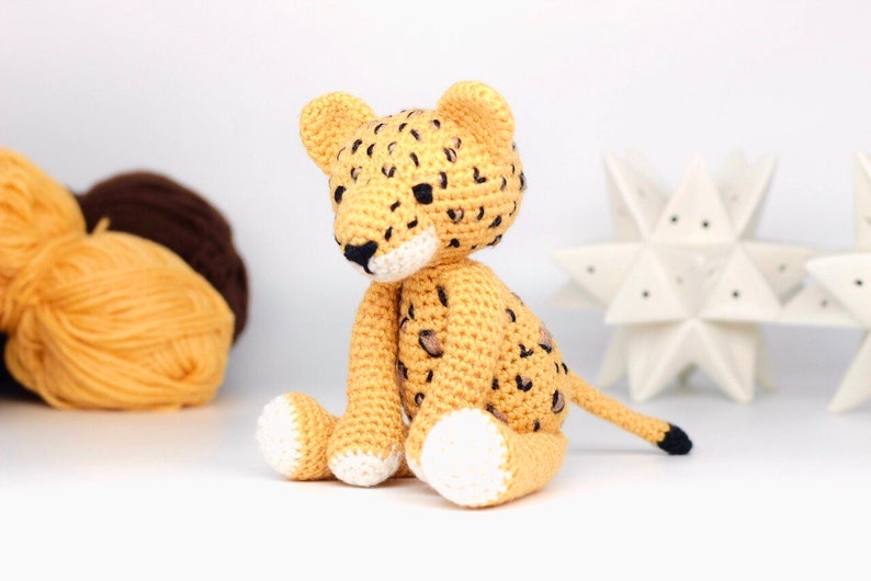 Leopard Crochet Pattern PDF Crochet Leopard Amigurumi Pattern Crochet Cheetah Crochet Jaguar Pattern Amigurumi Leopard Pattern UK/US image 1