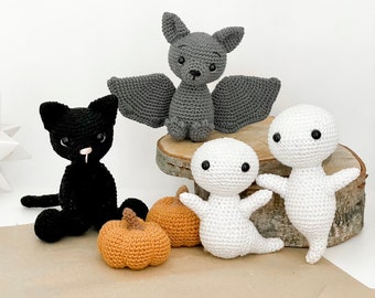 Halloween Crochet Patterns PDF Bundle - Spooky Crochet Bat Cat Ghost & Pumpkin Patterns - Crochet Halloween Amigurumi Halloween Patterns