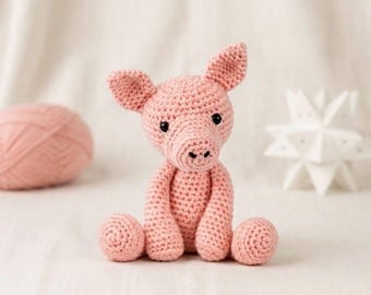 Pig Crochet Pattern PDF - Easy Crochet Pig Amigurumi Pattern - Amigurumi Pig Pattern - Animal Crochet Animal Pattern - Download UK/Au/US