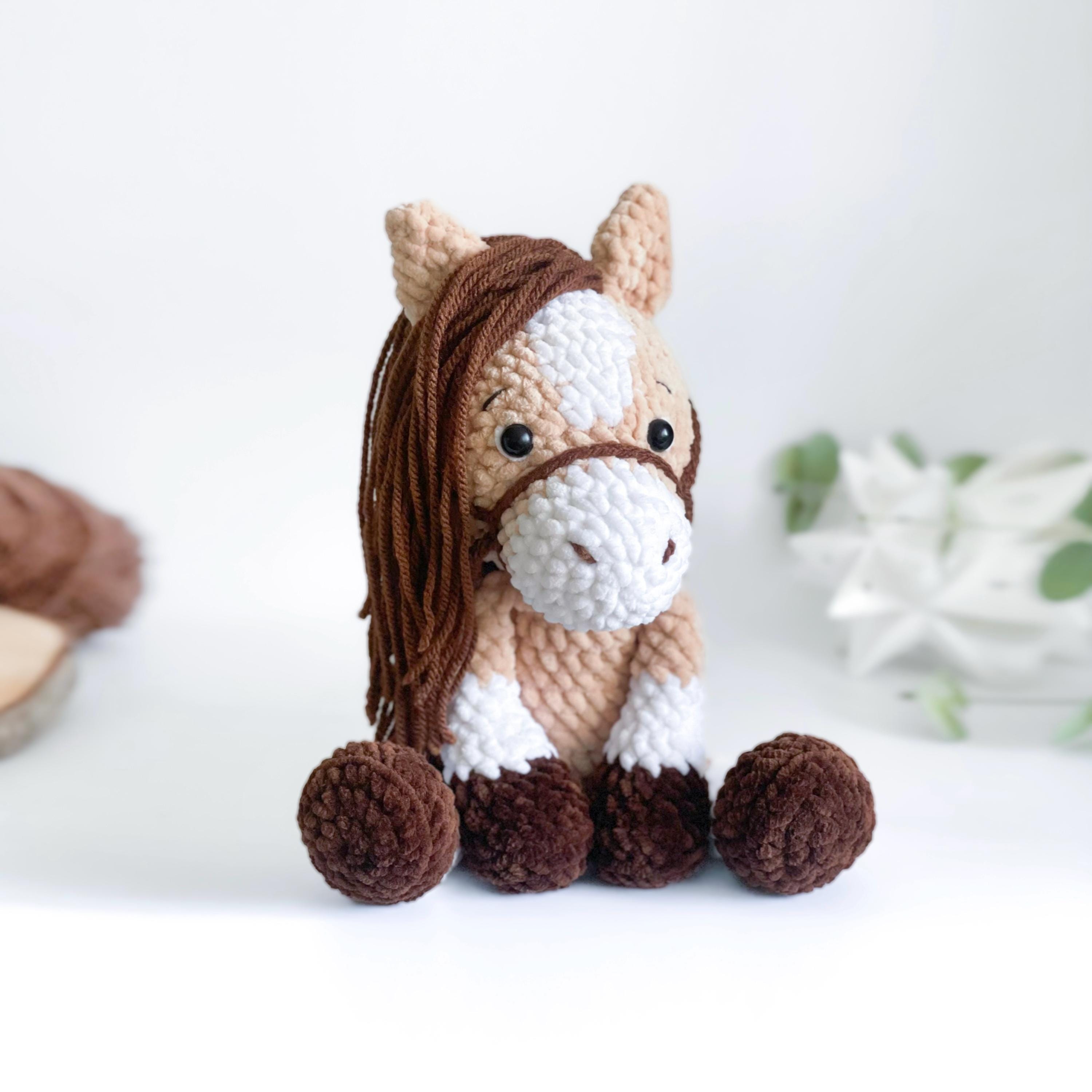 33 Crochet Stuffed Animals with Giraffes, Frogs, Pigs, and Cows 10 Crochet Horse Pattern Cute Amigurumi Horse Chenille Soft