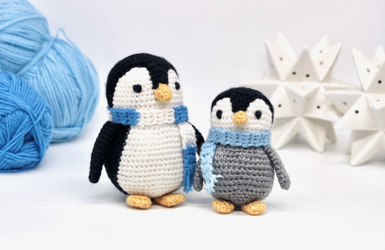 Penguin Crochet Pattern PDF Easy Crochet Penguin Amigurumi Pattern Amigurumi Penguin Pattern Christmas Crochet Christmas Pattern UK/US image 1