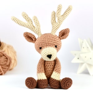 Deer Crochet Pattern - Crochet Animal Pattern - Crochet Deer Pattern - Amigurumi Deer - Woodland Crochet Toy - Download UK/US