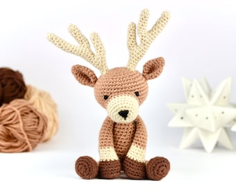 Deer Crochet Pattern - Crochet Animal Pattern - Crochet Deer Pattern - Amigurumi Deer - Woodland Crochet Toy - Download UK/US