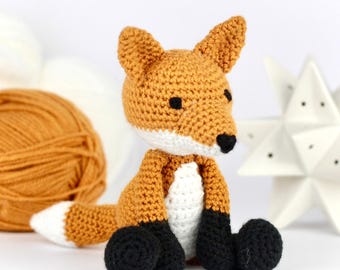 Patrón de zorro a crochet en PDF: patrón de zorro amigurumi fácil, patrón de zorro amigurumi, peluche de animal a crochet - Inglés, Costura baja