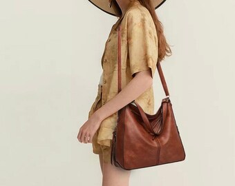 Vegan Leather Crossbody bag, Ultra Soft Women’s handbag, Vintage Style Shoulder bag, Hobo bag, Waterproof PU Leather Bag