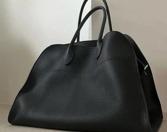 Large capacity Leather Bag, simple business briefcase, women's handbag for work and travel,