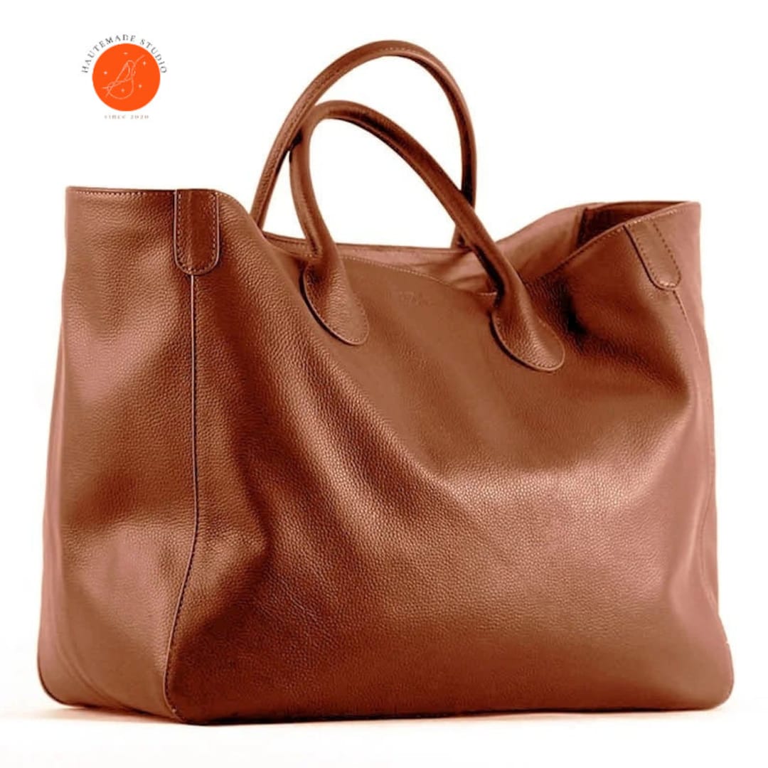 Oversized Leather Bag, Genuine Cowhide Leather Bag, Ultra Soft Women's Handbag, Vintage Style Leather Bag, Gift For Her