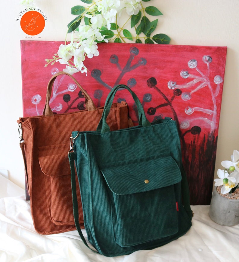 Buy Corduroy Tote Bag Eco Friendly Bag Vintage Crossbody Bag Online in