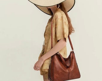 Vegan Leather Crossbody bag, Ultra Soft Women’s handbag, Vintage Style Shoulder bag, Hobo bag, Waterproof PU Leather Bag