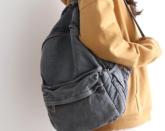 Canvas Backpack , Distrssed Canvas Backpack, Back to School