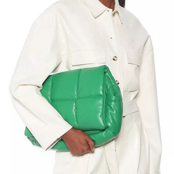 Quilted Shoulder Bag, Padded Shoulder Bag For Women, Pillow Shape Shoulder Bag