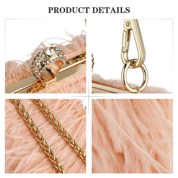 Ostrich Feather Bag, Wedding Bag, Bridal Purse, Bridesmaid Gift