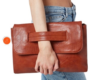 Damesenvelop clutch bag, dames crossbody tas, dames schoudertas, vegan lederen clutch tas