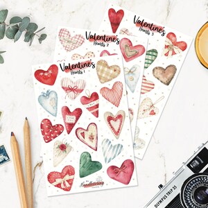Autocollants de cœur / Autocollants de saint-Valentin / Autocollants d’amour / Saint-Valentin vintage / Autocollants bullet / Autocollants de planificateur / Autocollants de journal