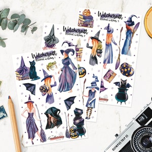 Adesivi di stregoneria / Adesivi di streghe / streghe malvagie / adesivi di halloween / magia oscura / adesivi magici / adesivi per ragazze / diario / scrapbooking