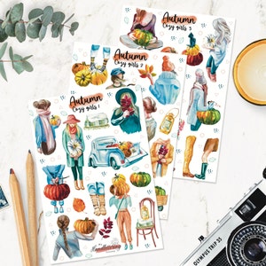 Autocollant pour filles d’automne / autocollant pour filles d’automne / autocollants pumpking / autocollants bullet / autocollants planificateur / autocollants Scrapbook / autocollants journal