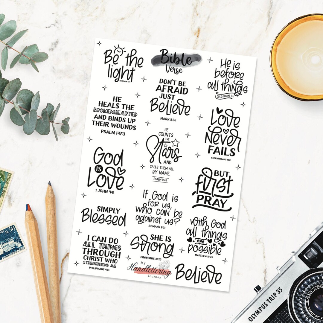 Bible Verse Stickers, Bullet Journal Stickers, Planner Stickers