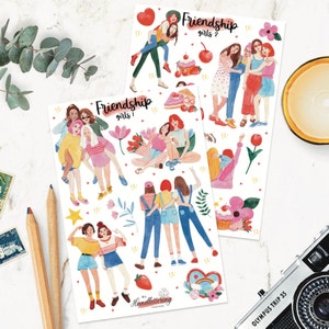 Freundschaft Sticker/ Mädchen Sticker/ Besties Stickers/ Bullet Stickers/ Planner Stickers/ Scrapbooking Stickers