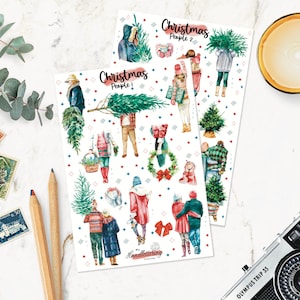 Adesivi natalizi / Ragazze di Natale / Adesivi per ragazze / Adesivi proiettile / Adesivi per planner / Adesivi per scrapbook / Adesivi per riviste