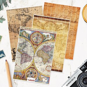 carte du monde vintage washi tape / Washi tape vintage / Washi sticker / Bullet Stickers / Planner Stickers / Scrapbook Stickers / Journal Stickers