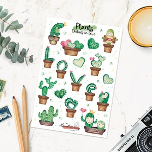 Adesivi cactus / Acquerello cactus / Adesivi piante / Adesivi proiettile / Adesivi planner / Adesivi scrapbook / Adesivi giornale