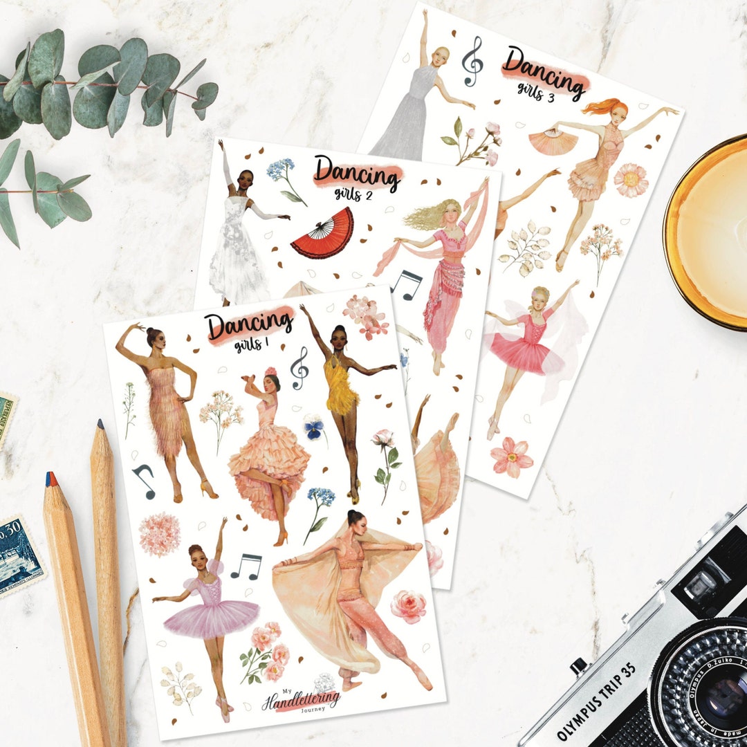 Dancing Girl Stickers/ Dancing Stickers/ Dancer Stickers/ Bullet ...