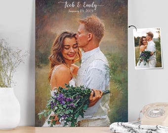 Personalized Custom Digital Oil Painting from Photo - Unique Wedding Gift
